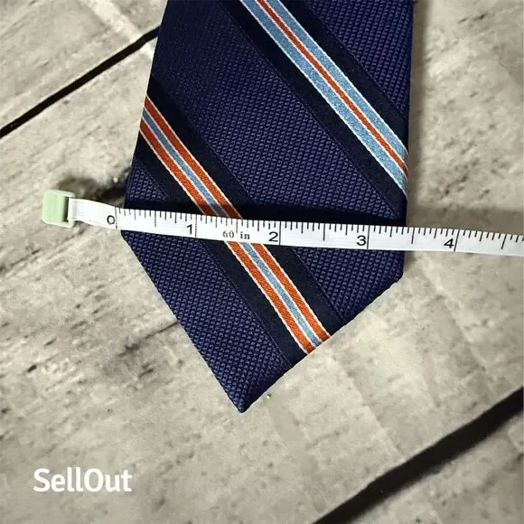 Cremieux Men's Navy Multi Stripe Silk Tie Classic Length - Picture 1 of 4